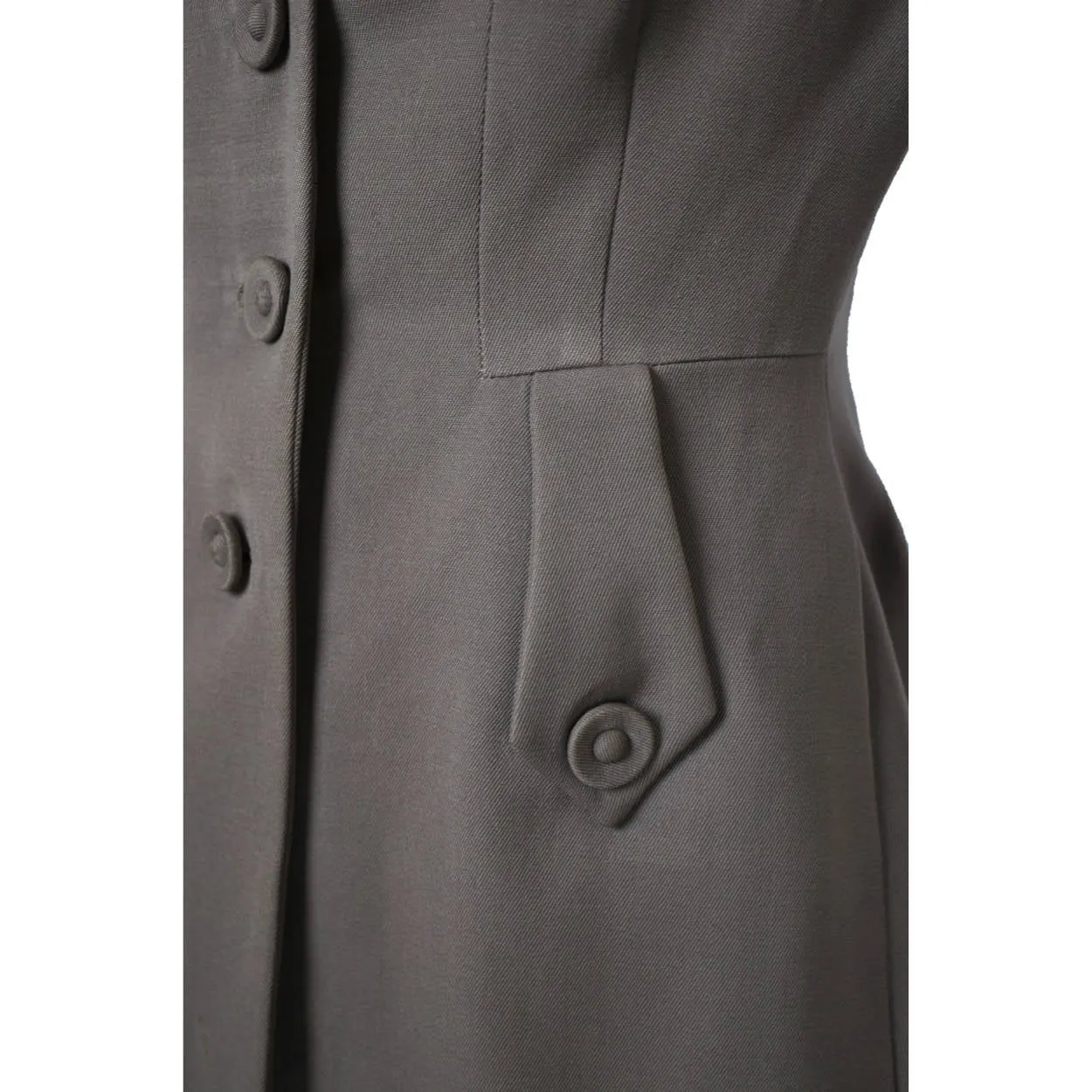 Vintage 1940s Ladies Suit Jacket Grey Gabardine WWII Era Size M