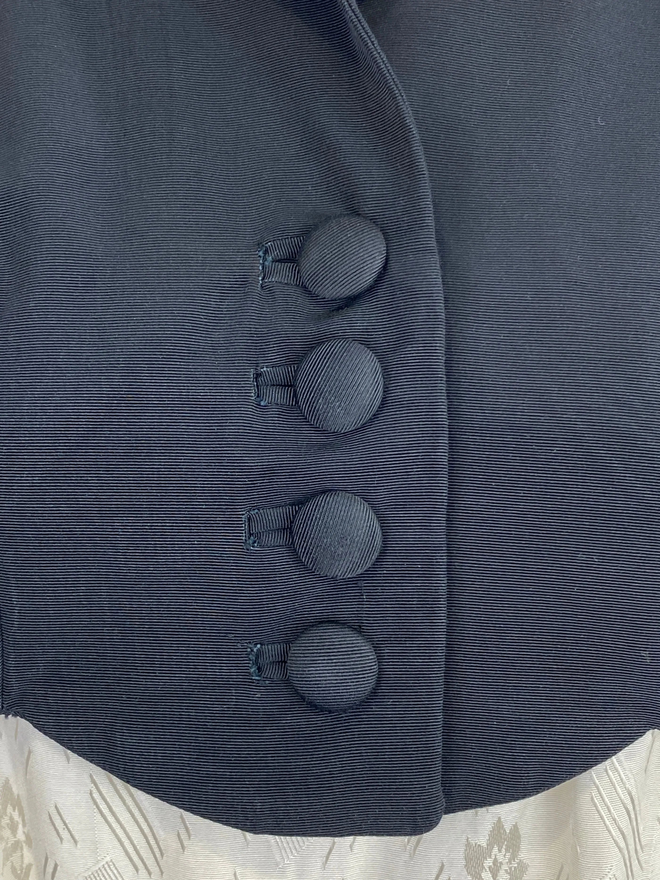 Vintage 1950s Black Cropped Short-Sleeve Jacket, Small