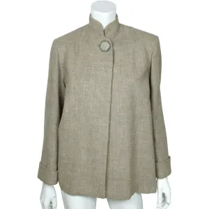 Vintage 1950s Swing Jacket Short Coat Grey Tweed Wool Ladies Size L