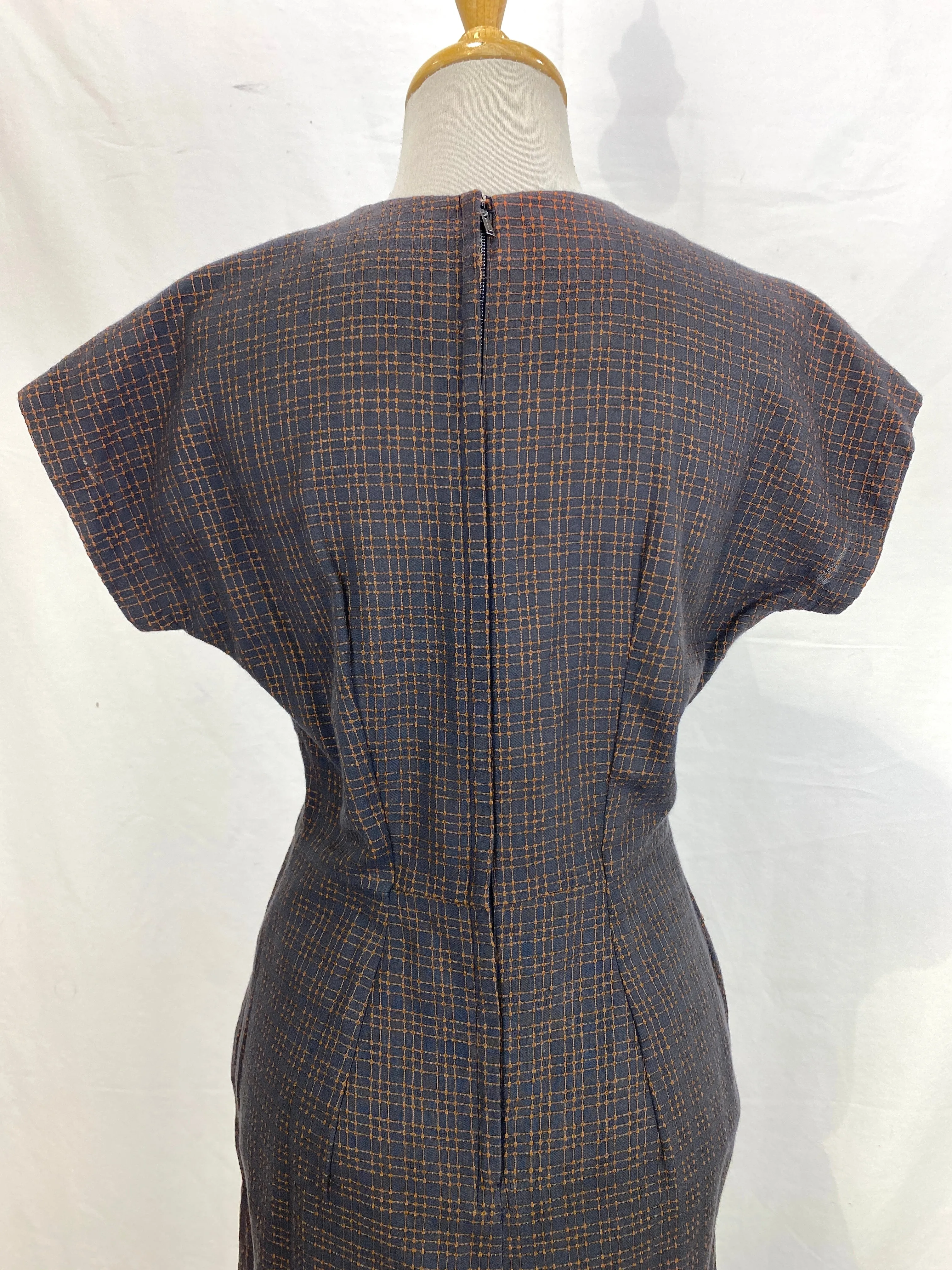 Vintage 1960s Black/Bronze 2 Piece Dress and Jacket Set, Brie Originals, Medium