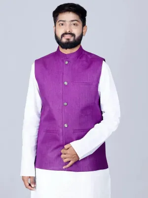 Violet Handwoven Cotton Modi Jacket