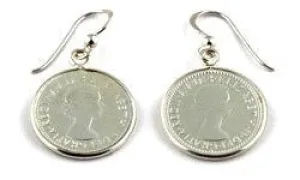 Von Treskow Coin Six Pence Earrings 925 sterling silver