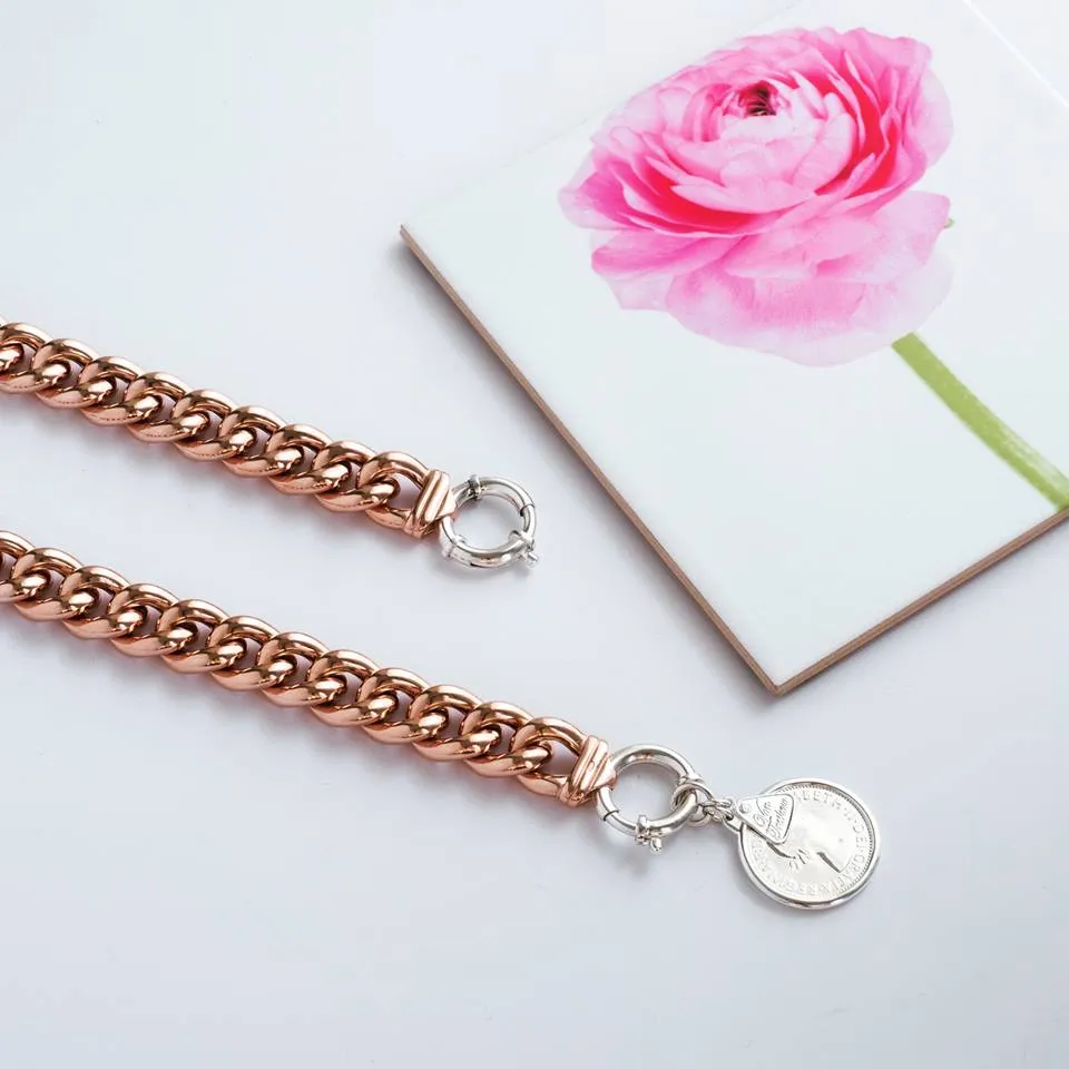 Von Treskow Rose Gold Plated Big Mama Bracelet with Florin Coin